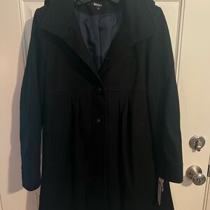 DKNY Black Trench Coat Timeless Elegance